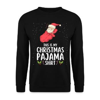Christmas Pajamas Pajamas Sleepshirt - Unisex Sweatshirt - black - Front - Alina (178cm) & Michal (187cm)