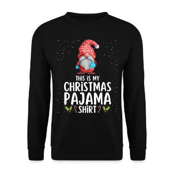 Christmas Pajamas Pajamas Sleepshirt - Unisex Sweatshirt - black - Front - Alina (178cm) & Michal (187cm)