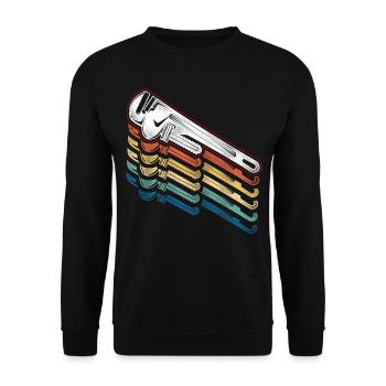 Plumbing Plumber Pipe Wrench - Unisex Sweatshirt - black - Front - Alina (178cm) & Michal (187cm)