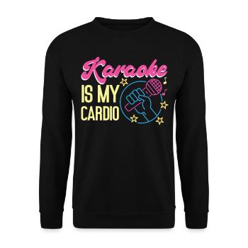 Karaoke Singer 80s Retro Karaoke - Unisex Pullover - Schwarz - Vorne - Alina (178cm) & Michal (187cm)