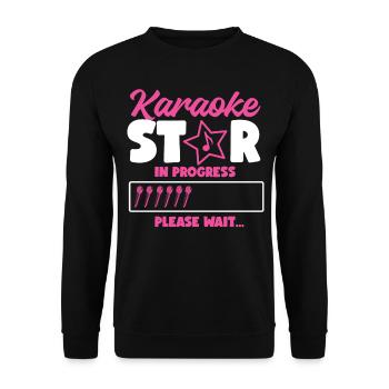 Karaoke Singer Karaoke Star In - Unisex Pullover - Schwarz - Vorne - Alina (178cm) & Michal (187cm)