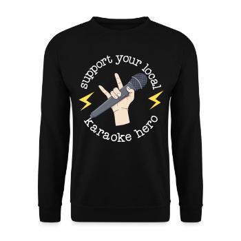 Karaoke Singer 80s Retro Support - Unisex Sweatshirt - black - Front - Alina (178cm) & Michal (187cm)