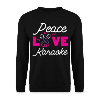 Karaoke Singer 80s Retro Peace - Unisex Pullover - Schwarz - Vorne - Alina (178cm) & Michal (187cm)