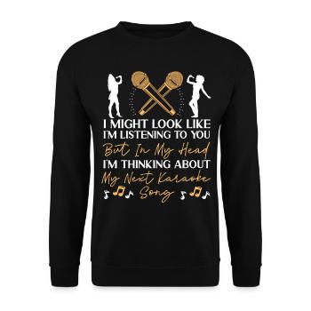 Chanteur de karaoké auquel je pourrais ressembler - Sweat-shirt Unisexe - noir - Devant - Alina (178cm) & Michal (187cm)