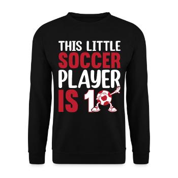 Soccer Kids 10 Birthday - This Little Soccer Playe - Unisex Pullover - Schwarz - Vorne - Alina (178cm) & Michal (187cm)