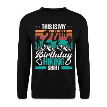 24 Year Old Hiking Men Mountain Climbing Nature - Unisex Pullover - Schwarz - Vorne - Alina (178cm) & Michal (187cm)