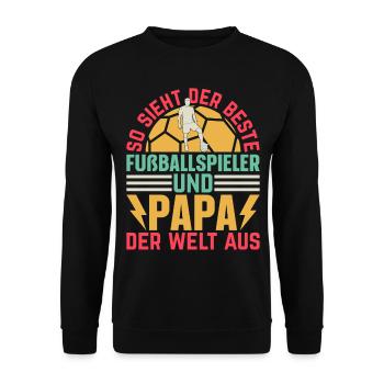 Fußballspieler Papa Fußball Spieler Papa - Unisex Pullover - Schwarz - Vorne - Alina (178cm) & Michal (187cm)