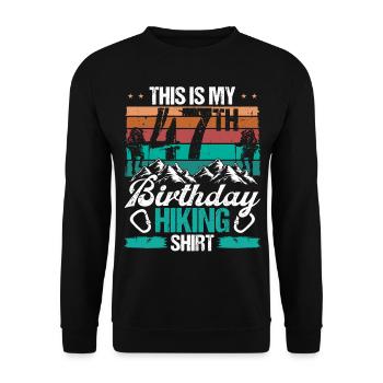 47 Year Old Hiking Men Mountain Climbing Nature - Unisex Pullover - Schwarz - Vorne - Alina (178cm) & Michal (187cm)