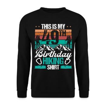 49 Year Old Hiking Men Mountain Climbing Nature - Unisex Pullover - Schwarz - Vorne - Alina (178cm) & Michal (187cm)