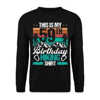 59 Year Old Hiking Men Mountain Climbing Nature - Unisex Pullover - Schwarz - Vorne - Alina (178cm) & Michal (187cm)