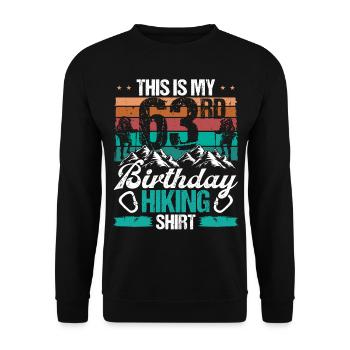 63 Year Old Hiking Men Mountain Climbing Nature - Unisex Pullover - Schwarz - Vorne - Alina (178cm) & Michal (187cm)