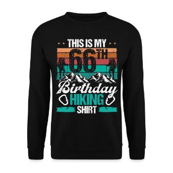 66 Year Old Hiking Men Mountain Climbing Nature - Unisex Pullover - Schwarz - Vorne - Alina (178cm) & Michal (187cm)