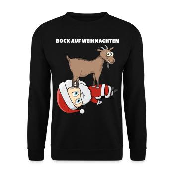 Bock Auf Weihnachten - Unisex Pullover - Schwarz - Vorne - Alina (178cm) & Michal (187cm)