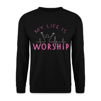 Louange Louange Heartbeat Church évangélique - Sweat-shirt Unisexe - noir - Devant - Alina (178cm) & Michal (187cm)