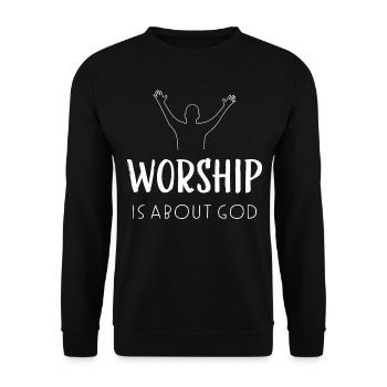 Worship Praise Jesus God Faith Christian - Unisex Sweatshirt - black - Front - Alina (178cm) & Michal (187cm)