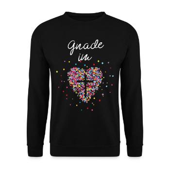 Glaube im Herz Kreuz Gott Jesus Kirche Freikirche - Unisex Pullover - Schwarz - Vorne - Alina (178cm) & Michal (187cm)