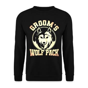 Grooms Wolf Pack - Unisex Pullover - Schwarz - Vorne - Alina (178cm) & Michal (187cm)