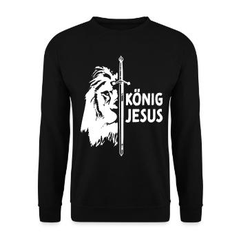 King Jesus Lion Judah God Christian Christian - Unisex Sweatshirt - black - Front - Alina (178cm) & Michal (187cm)