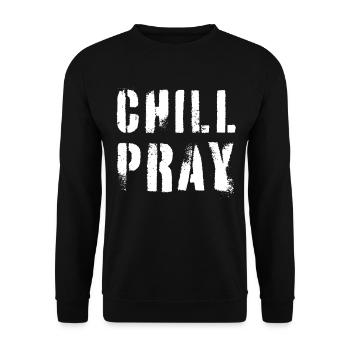 Jesus God Faith Christ Religion Worship - Unisex Sweatshirt - black - Front - Alina (178cm) & Michal (187cm)