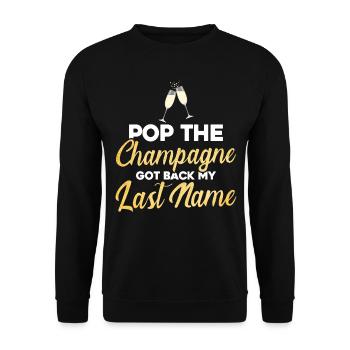 Pop The a récupéré mon nom de famille - Sweat-shirt Unisexe - noir - Devant - Alina (178cm) & Michal (187cm)