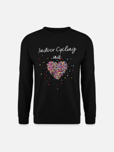 Indoor Cycling mit Herz Fitnessstudio - Unisex Pullover - Schwarz