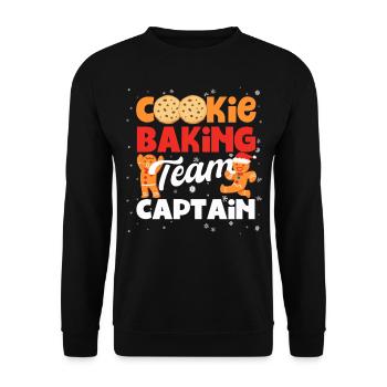 Capitaine de l’équipe de cuisson des biscuits - Sweat-shirt Unisexe - noir - Devant - Alina (178cm) & Michal (187cm)