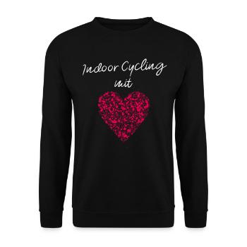 Indoor Cycling mit Herz Fitnesstrainerin Fitness - Unisex Pullover - Schwarz - Vorne - Alina (178cm) & Michal (187cm)
