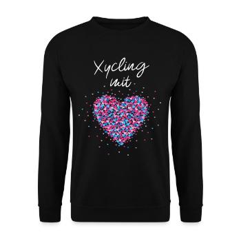 Xycling mit Herz Ganzkörpertraining Fitnesskurs - Unisex Pullover - Schwarz - Vorne - Alina (178cm) & Michal (187cm)