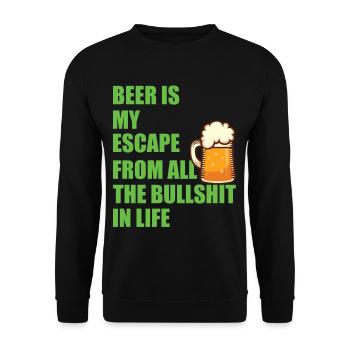 La bière est mon échappatoire à toutes les conneries de la vie - Sweat-shirt Unisexe - noir - Devant - Alina (178cm) & Michal (187cm)