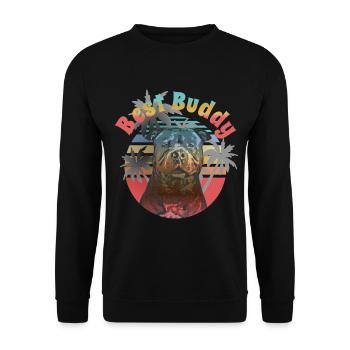 American Bully Best Friend - Unisex Sweatshirt - black - Front - Alina (178cm) & Michal (187cm)
