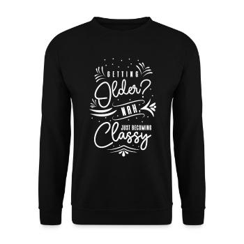 Classy Grandparent Vintage Typography Classic - Unisex Sweatshirt - black - Front - Alina (178cm) & Michal (187cm)