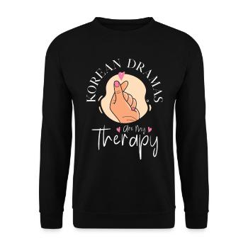 Kdrama Binge Watching Korean Drama Therapy Kpop - Unisex Sweatshirt - black - Front - Alina (178cm) & Michal (187cm)