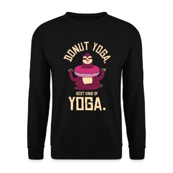 Donut Yoga Faultier Donut Faultier Liebhaber Yoga - Unisex Pullover - Schwarz - Vorne - Alina (178cm) & Michal (187cm)