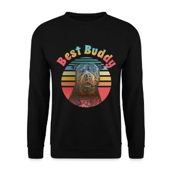 American Bully Best Friend - Unisex Sweatshirt - black - Front - Alina (178cm) & Michal (187cm)