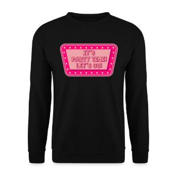 Party Time Retro Light Glowing Street Sign - Sweat-shirt Unisexe - noir - Devant - Alina (178cm) & Michal (187cm)
