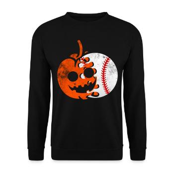 Baseball Halloween Pumpkin - Sweat-shirt Unisexe - noir - Devant - Alina (178cm) & Michal (187cm)