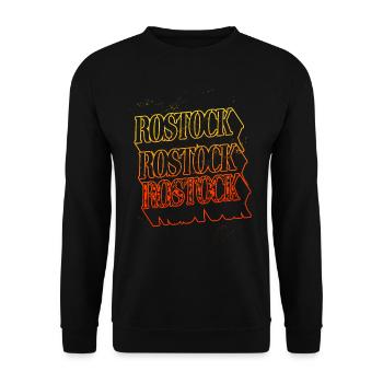 Rostock Germany City Skyline Home Font - Unisex Sweatshirt - black - Front - Alina (178cm) & Michal (187cm)