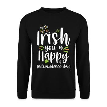 Irish You A Happy Independence Day Green - Unisex Sweatshirt - black - Front - Alina (178cm) & Michal (187cm)