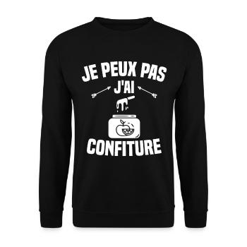 je peux pas j'ai confiture idée cadeau humour - Sweat-shirt Unisexe - noir - Devant - Alina (178cm) & Michal (187cm)