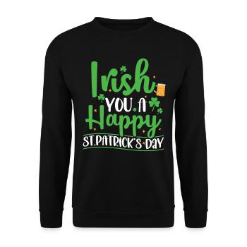 Irish You A Happy St. Patrick's Day Green - Unisex Sweatshirt - black - Front - Alina (178cm) & Michal (187cm)