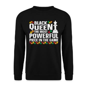 Black History Black Queen Chess African American - Unisex Pullover - Schwarz - Vorne - Alina (178cm) & Michal (187cm)