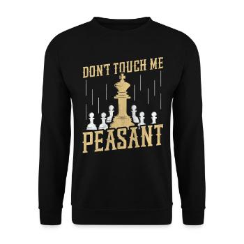 Don't touch me Peasant lustiges Schach - Unisex Pullover - Schwarz - Vorne - Alina (178cm) & Michal (187cm)