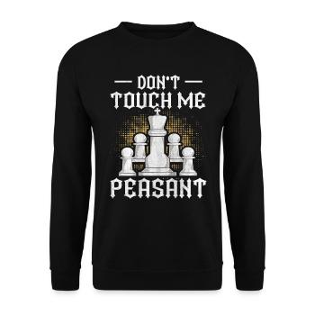 Don't touch me Peasant lustiges Schach - Unisex Pullover - Schwarz - Vorne - Alina (178cm) & Michal (187cm)