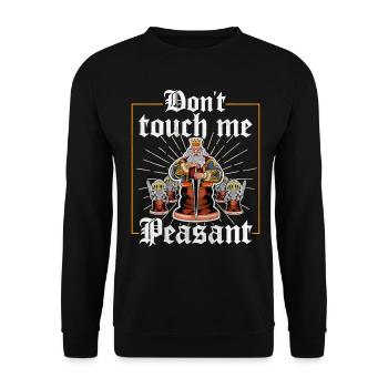 Don't touch me Peasant lustiges Schach - Unisex Pullover - Schwarz - Vorne - Alina (178cm) & Michal (187cm)