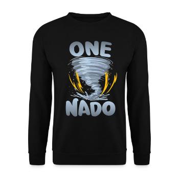 One-nado warning 1st birthday | Tornado - Unisex Sweatshirt - black - Front - Alina (178cm) & Michal (187cm)
