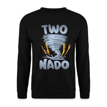 Zwei-nado warning 2nd birthday | Tornado - Unisex Sweatshirt - black - Front - Alina (178cm) & Michal (187cm)