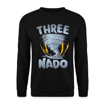 Three Cyclone Warning 3rd birthday | Tornado - Unisex Sweatshirt - black - Front - Alina (178cm) & Michal (187cm)