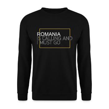 Roumanie Citation - Sweat-shirt Unisexe - noir - Devant - Alina (178cm) & Michal (187cm)