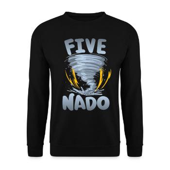 Five-nado Warning 4th birthday | Tornado - Unisex Sweatshirt - black - Front - Alina (178cm) & Michal (187cm)