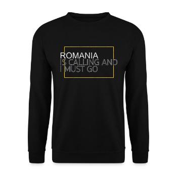 Roumanie Citation - Sweat-shirt Unisexe - noir - Devant - Alina (178cm) & Michal (187cm)
